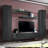 Volpe 100" Modern Floating Wall Mounted Entertainment Center with 16-Color LED Lighting, High Gloss Finish-929620460