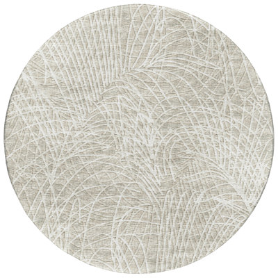 Tapis abstrait beige tissé à la machine