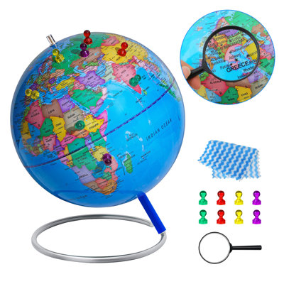 World Globe for kids Learning, 360° Horizontal Rotation Educational World Globe