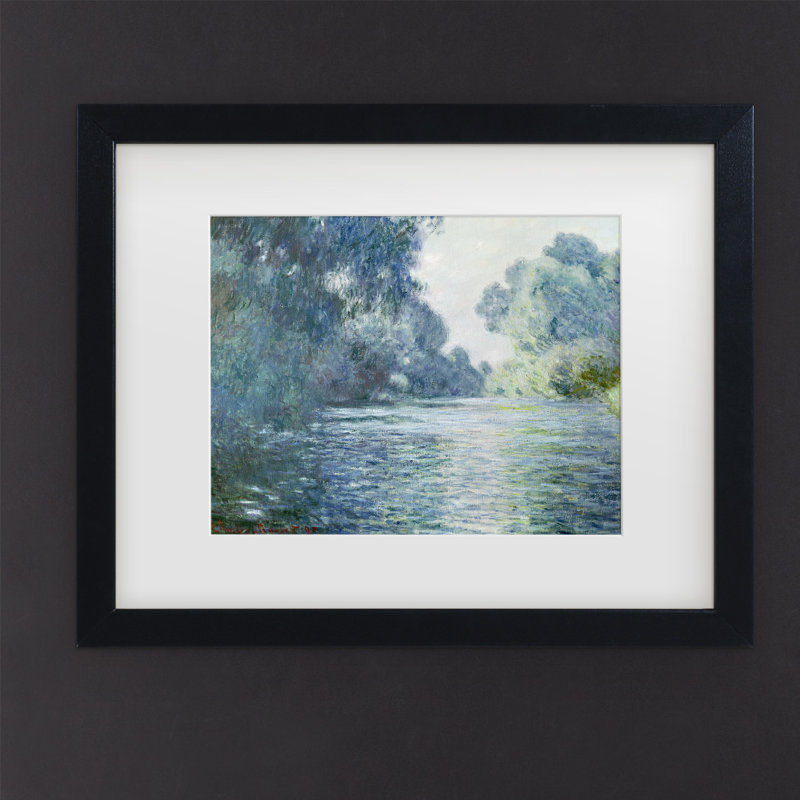  Art mural encadré - Décoration murale encadrée matte «branche de la seine près de Giverny» par Claude Monet - art du salon, de la cuisine et de la salle de bain - 11 x 14