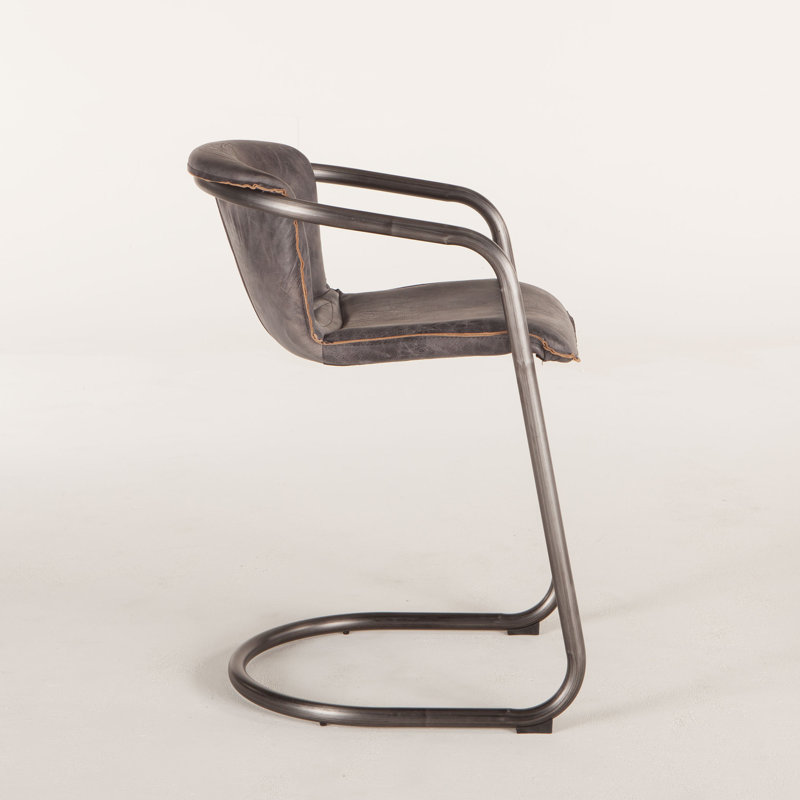 Chiavari Leather Arm Chair, Antique Ebony
