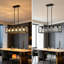 Suspension linéaire de cuisine à 5 lumières de 32 pouces avec accents de cristal