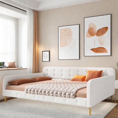 Upholstered Daybed With 4 Support Legs by Winston Porter