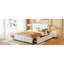 Grand lit tapissier blanc avec 4 tiroirs spacieux et une tête de lit tendance-1279556651
