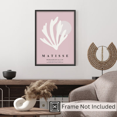 «Abstract Matisse Shape Blush», reproduction d'art moderne sans cadre Mid-Century