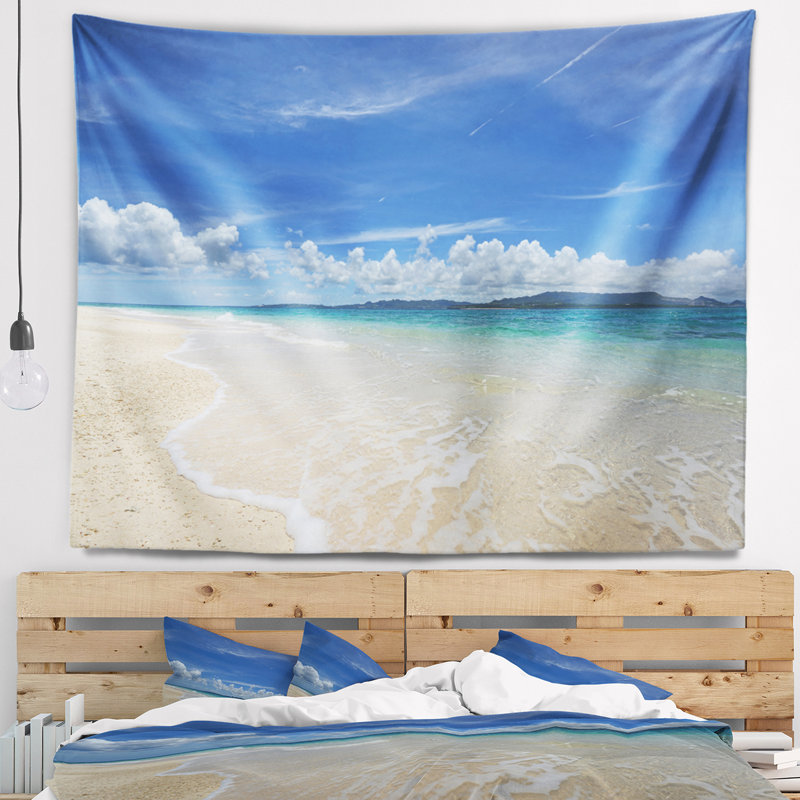 Tapisserie «Seascape Gorgeous Beach in Summertime», H 32 po x l 39 po