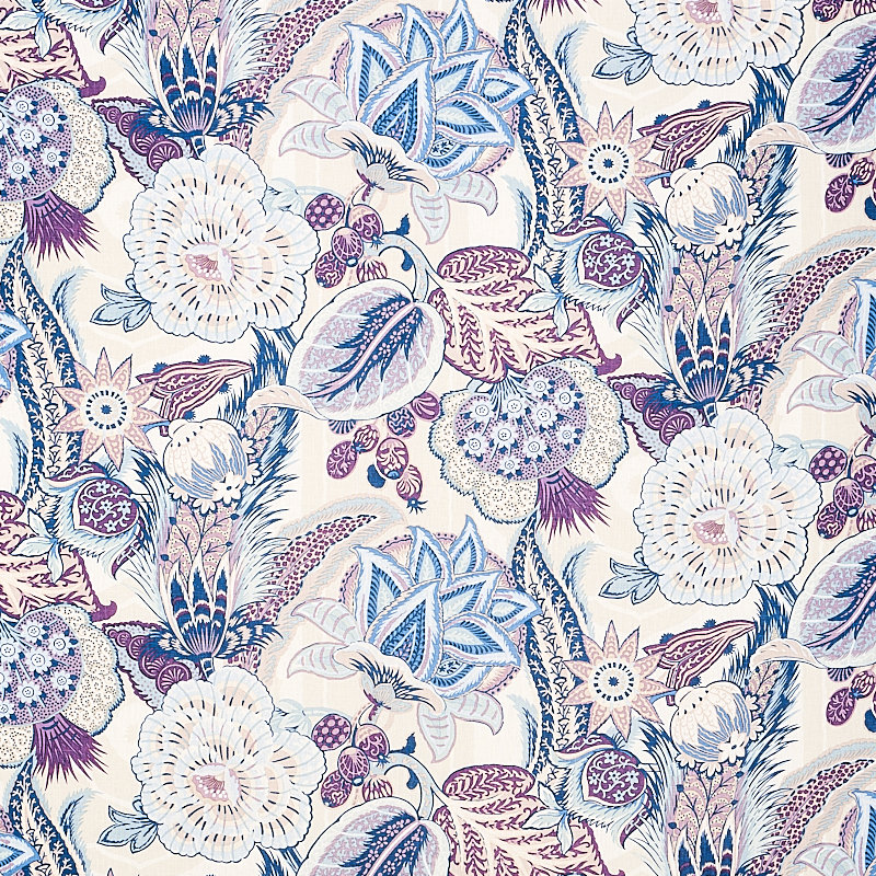 Zanzibar Linen Print Fabric, Hyacinth