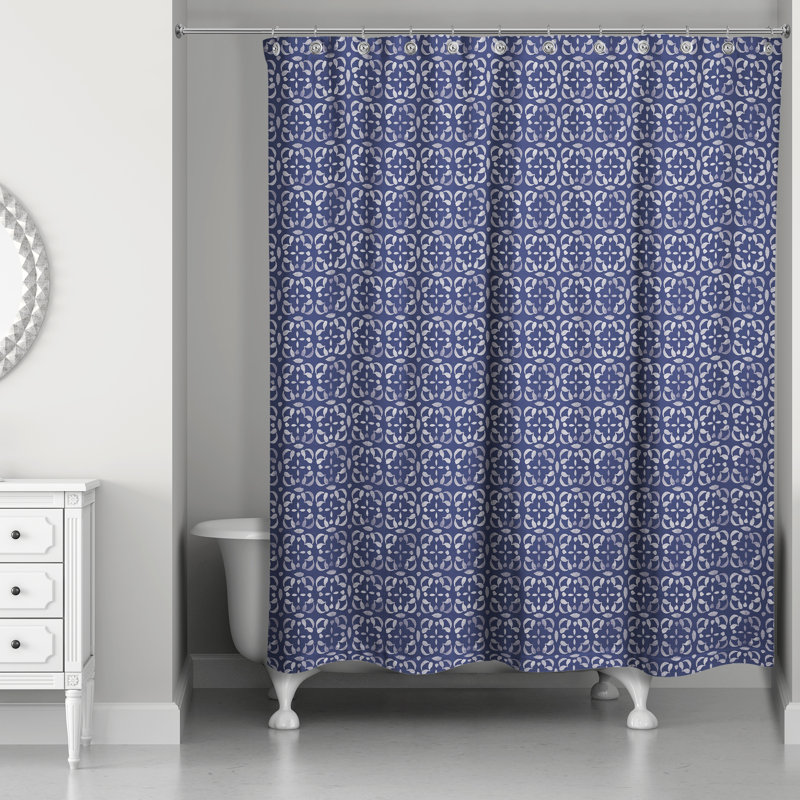 Courtright Geometric Shower Curtain with Hooks Included