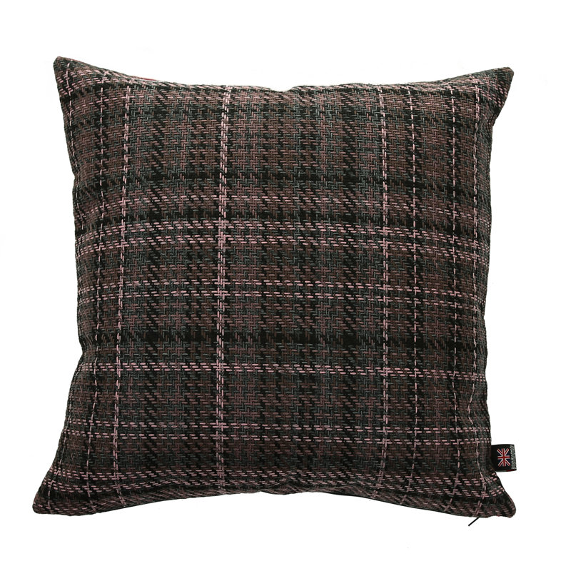 Deemer Plaid Square Cushion, 28 x 28cm, Pink