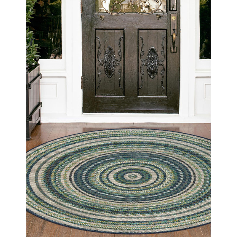 Tavion Geometric Indoor / Outdoor Rug, Round 7'10"