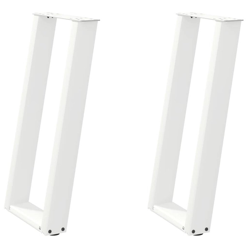 Pied de table de salle à manger standard en acier thermolaqué, H 28,7 po x P 3,1 po, Blanc