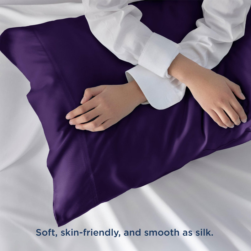 Rayon from Bamboo Pillowcase with Envelope Closure, Purple, King Pillowcase