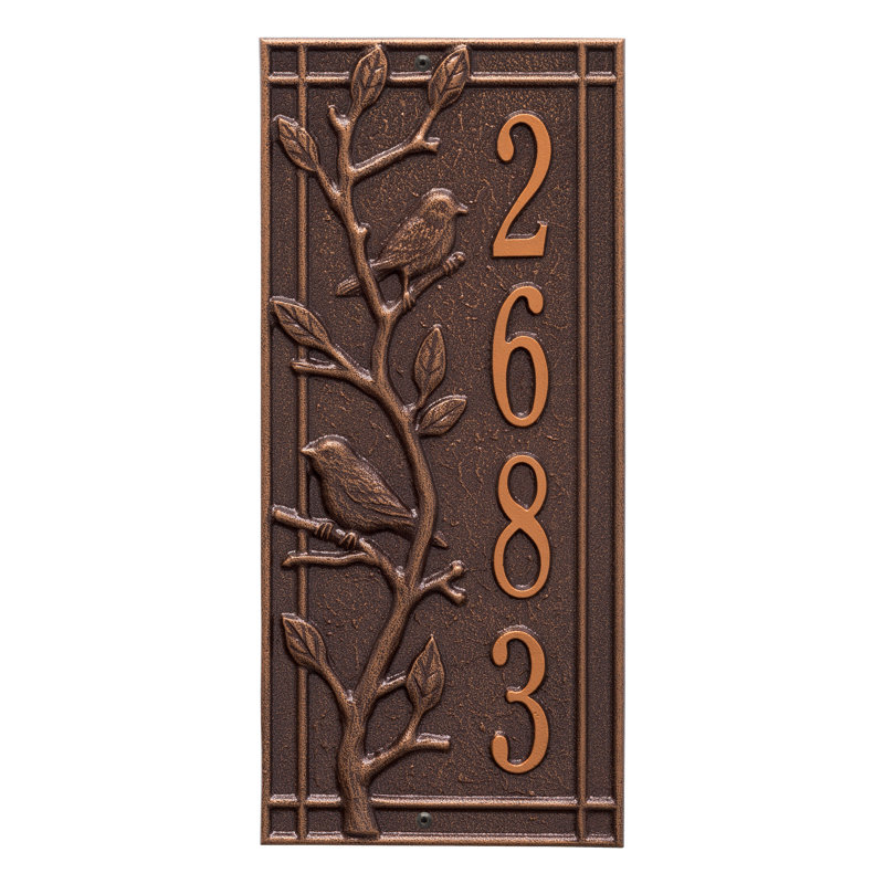 Woodridge Personalized Standard 1-Line Wall Address Plaque, Antique Copper, Yes