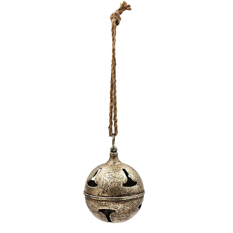 Set of 6 Silver and Gray Iron Bell Hanging Ornaments