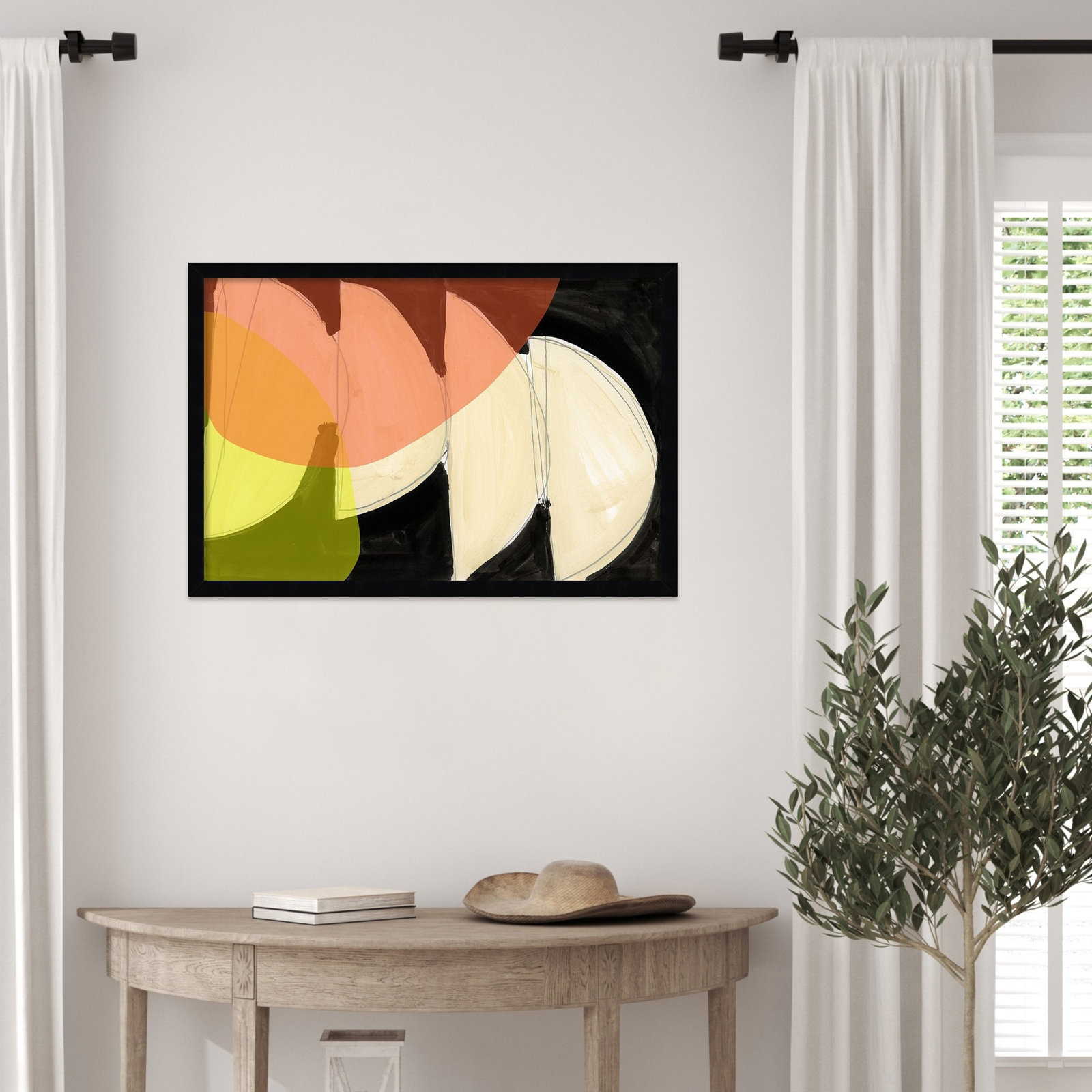 Gilpin "Four Semi Moons I" Print, Black, 17" H x 25" W