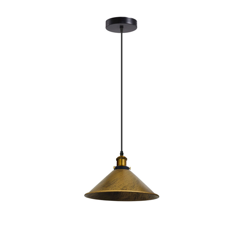 Anneta 1 - Light Brushed Brass Cone Pendant