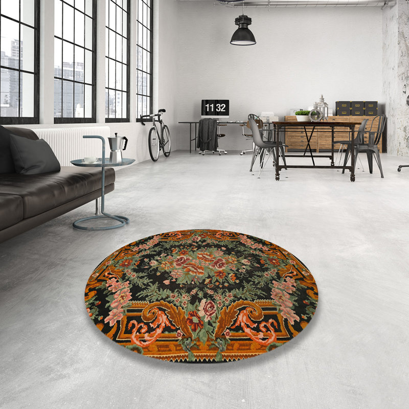 Bayonne Floral Indoor Rug, Round 3'