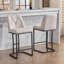 Ensemble de 2 tabourets de bar rembourrés modernes avec dossier capitonné, chaise à hauteur de comptoir avec structure en métal robuste, siège rembourré confortable pour la cuisine, le bar ou la salle à manger