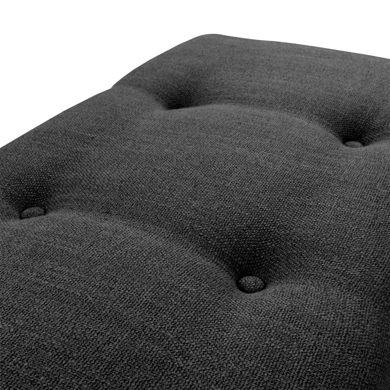 Brode Polyester Upholstered Bench, Dark Gray
