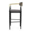 Tabouret de bar à hauteur de comptoir de 2, siège en tissu gris avec pieds en fer pour îlot de cuisine, capacité de poids maximale de 260 lb, siège rembourré et support robuste de 265 lb-494563118