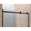 Porte de douche coulissante simple sans cadre de 56 à 60 po x H 76 po avec traverse supérieure réglable en largeur, 5/16 po (8 mm) en verre trempé certifié ANSI et SGCC, noir mat-61564937