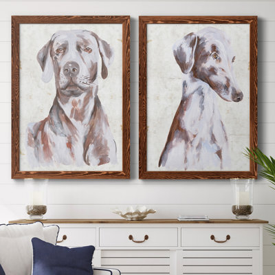 " Sitting Dog II " 2 - Pieces
