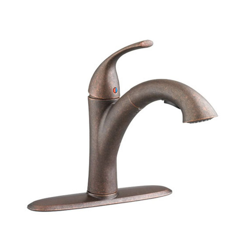 Robinet de cuisine à poignée simple pull out Quince, Bronze huilé