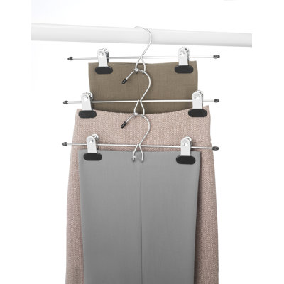 Ensemble de 3 cintres et jupe d'appoint Whitmor - Chrome et noir