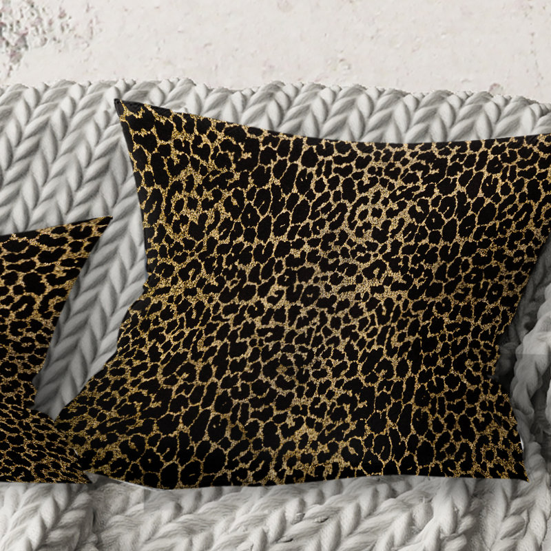 Fourrure Leopard Safari V - Coussin Leopard, 18 po x 18 po