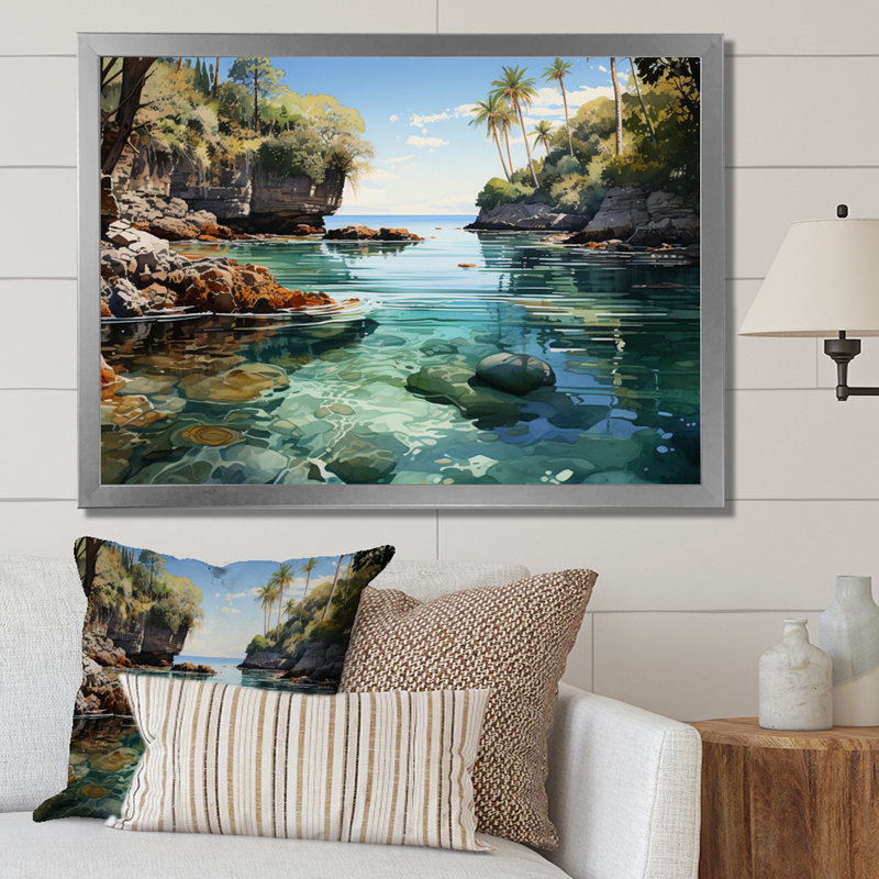 Bali Bliss Landscape III - impression, H 30 po x l 40 po x P 1,5 po, Cadre photo argenté