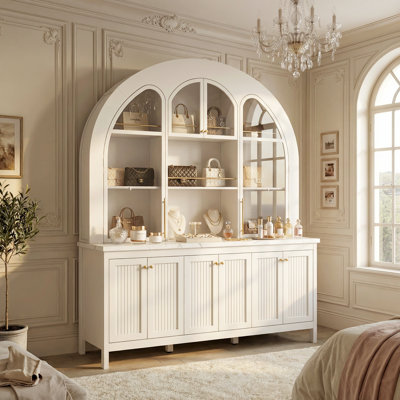 Elegant Arched Display Cabinet With Smart LED Lighting