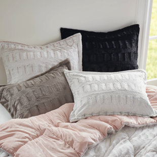 Édredon en fausse fourrure noire 2 pièces pour lit simple / simple TG