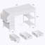 Bureau d'ordinateur 47 po avec prise de courant, bureau d'écriture, bureau à domicile, coiffeuse avec 7 tiroirs en tissu, grande poche latérale, blanc