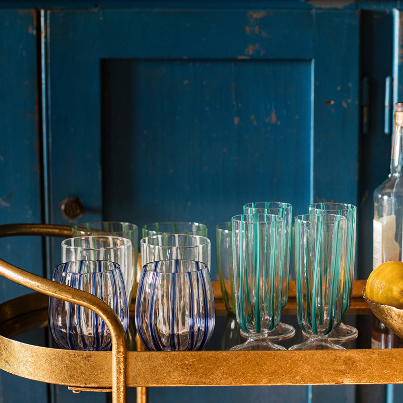10 oz. Nuovo Verre à vin sans pied, Bleu