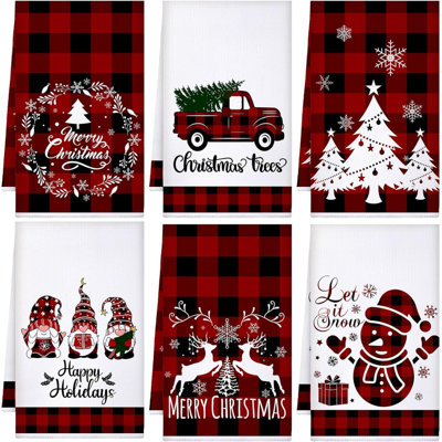 6 essuie-tout de Noël 6 pièces Buffalo