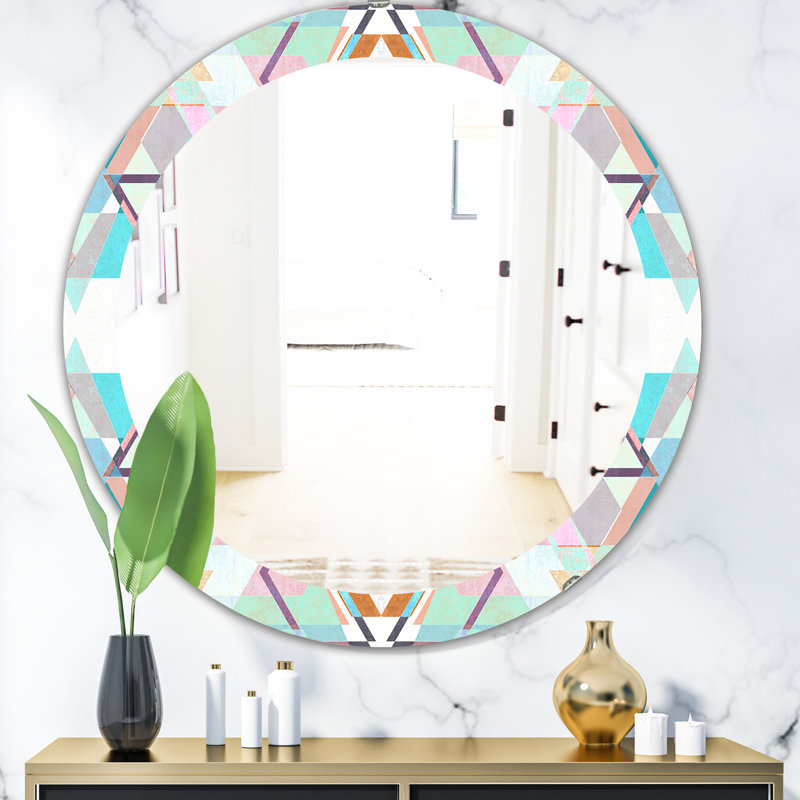 Miroir de salle de bain Mid-Century Pastel, H 23,6 po x l 23,6 po