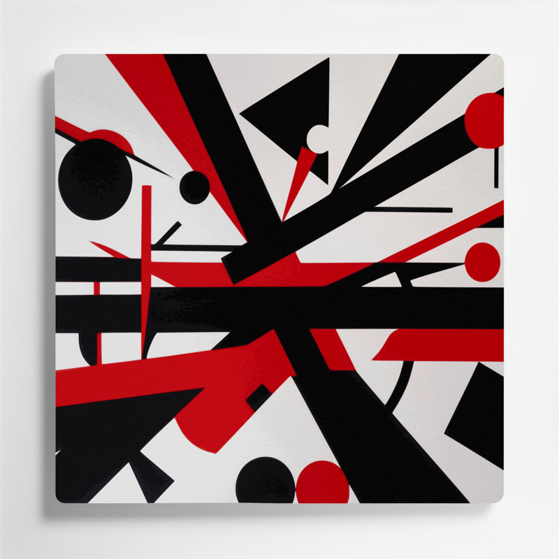 «Geometric Abstraction 100», art mural gris en métal, H 16 po x l 16 po