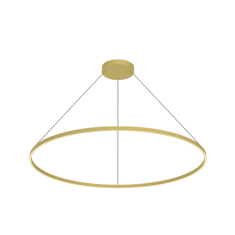 Luminaire suspendu 1 lumière Cerchio, Or brossé, H 1,38 po x l 59 po x P 59 po