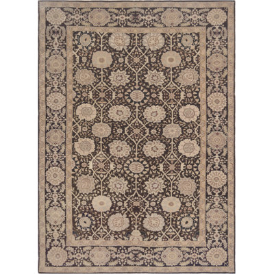 Agra One-of-a-Kind Rectangle 8'2" X 11'6" Wool Area Rug in Brown