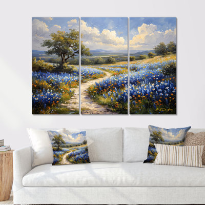 Claunch - Blue Bonnets Wall Art Print Set