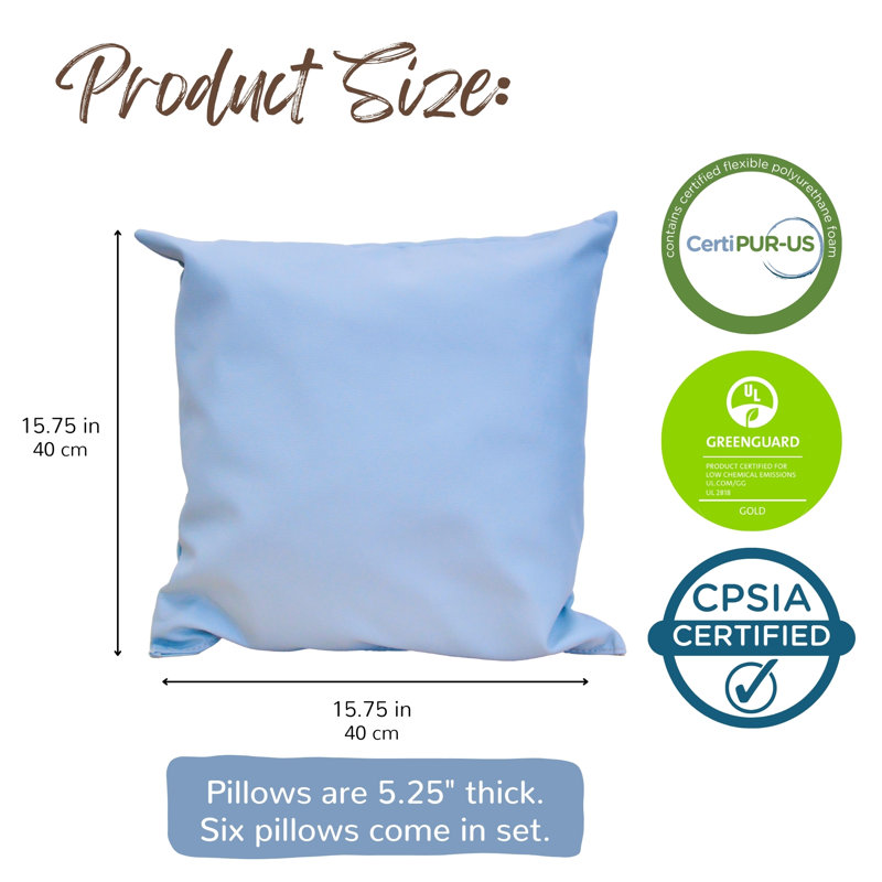 Coussins gonflables 17 po 17 po, Bleu / brun / vert / brun clair