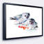 Oiseaux sur une branche avec des baies rouges - reproduction sur toile-26695120