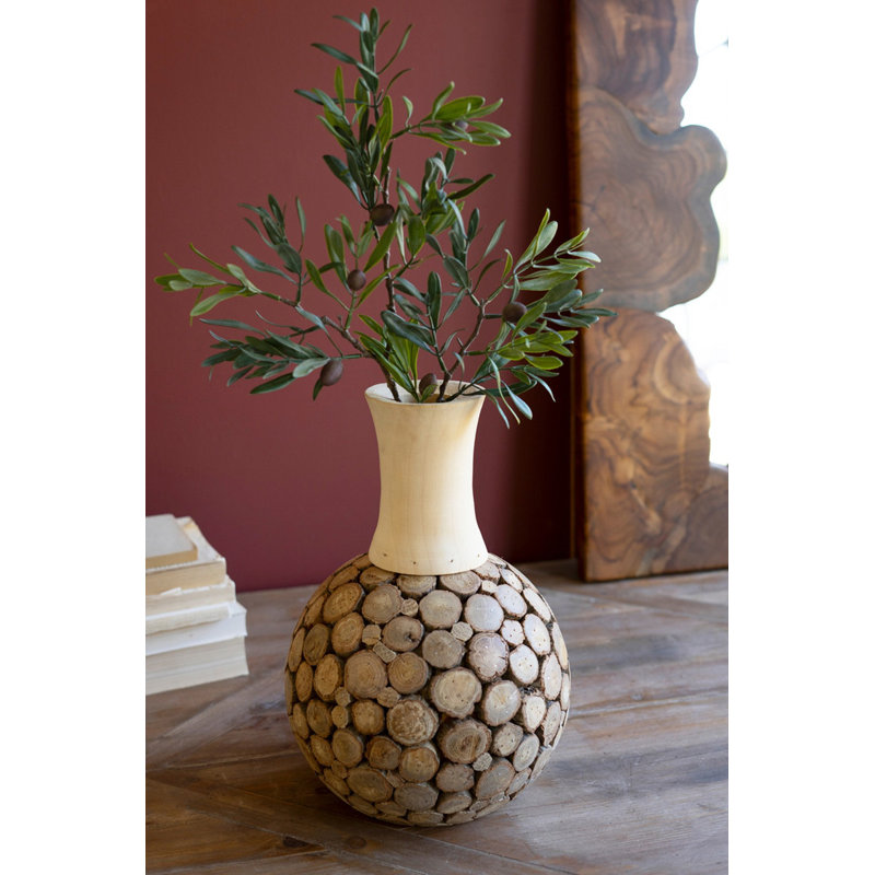  Ensemble de 2 vases décoratifs en bois, 2