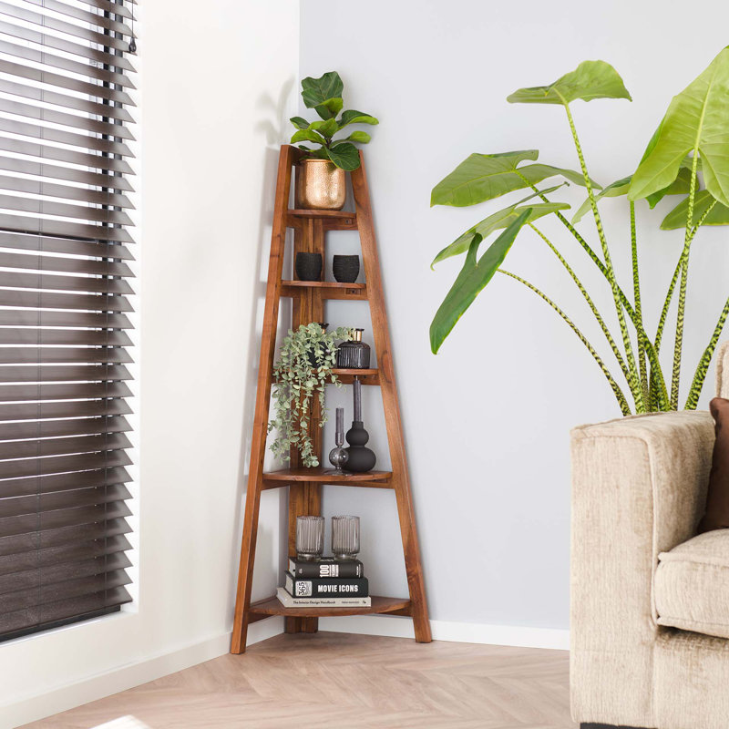 Hourani 148cm H x 64cm W Solid Wood Corner Bookcase
