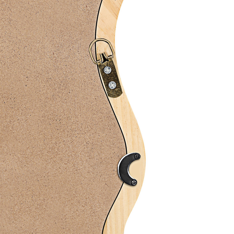 Miroir carré en bois ondulé, Bois naturel