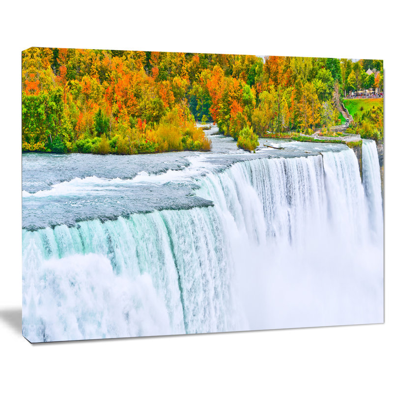 «Autumn Niagara Falls Panorama», reproduction de photo sur toile tendue, H 30 po x l 40 po x P 1 po, Toile tendue