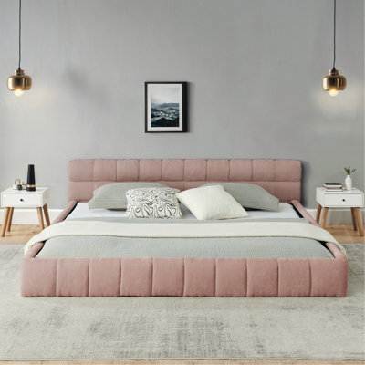 Chenille Fabric Upholstered Bed
