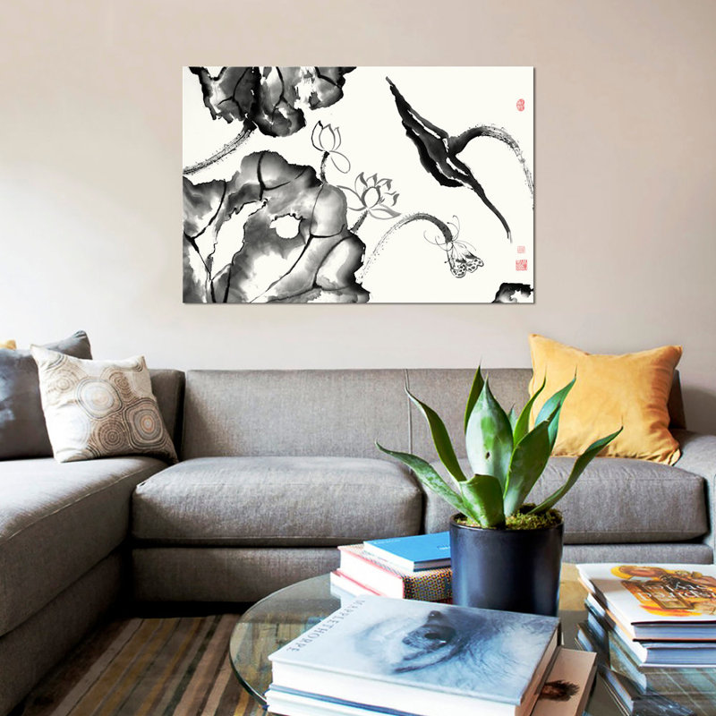 « lotus study ii », reproduction sur toile, H 40 po x l 60 po x P 1,5 po