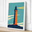 Lighthouse Beacon Art Deco - Wrapped Canvas-396369137-396369139