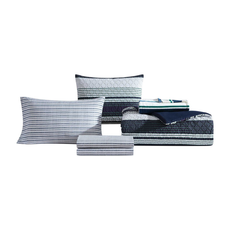 Nautica Lakefront Navy Bonus Comforter Set, Twin XL Comforter + 5 Additional Pieces